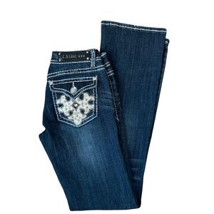 LA Idol USA Jeans Size 5 29”x 34” Western Bling